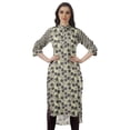 thumbnail image 1 of Moomaya Kurta Tunique à Ourlet Droit Imprimée pour Femmes, Kurti à Col Mandarin, Tenue d'Été, 1 of 6