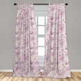 thumbnail image 5 of Ambesonne Floral Curtains, Retro Flowers Soft Tones, Pair of 28"x95", Fuchsia Pale Pink, 5 of 5
