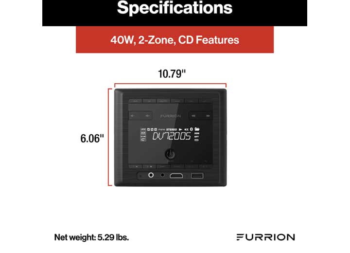 Furrion RV ＆ Marine エンターテイメントシステム 260W 3ゾーンオーディオ Bluetooth対応 CD/DVDプレーヤー内蔵 AM/FMラジオ ヘッドホンジャック USBインターフ : Furrion RV \u0026 Marine エンターテイメントシステム 260W