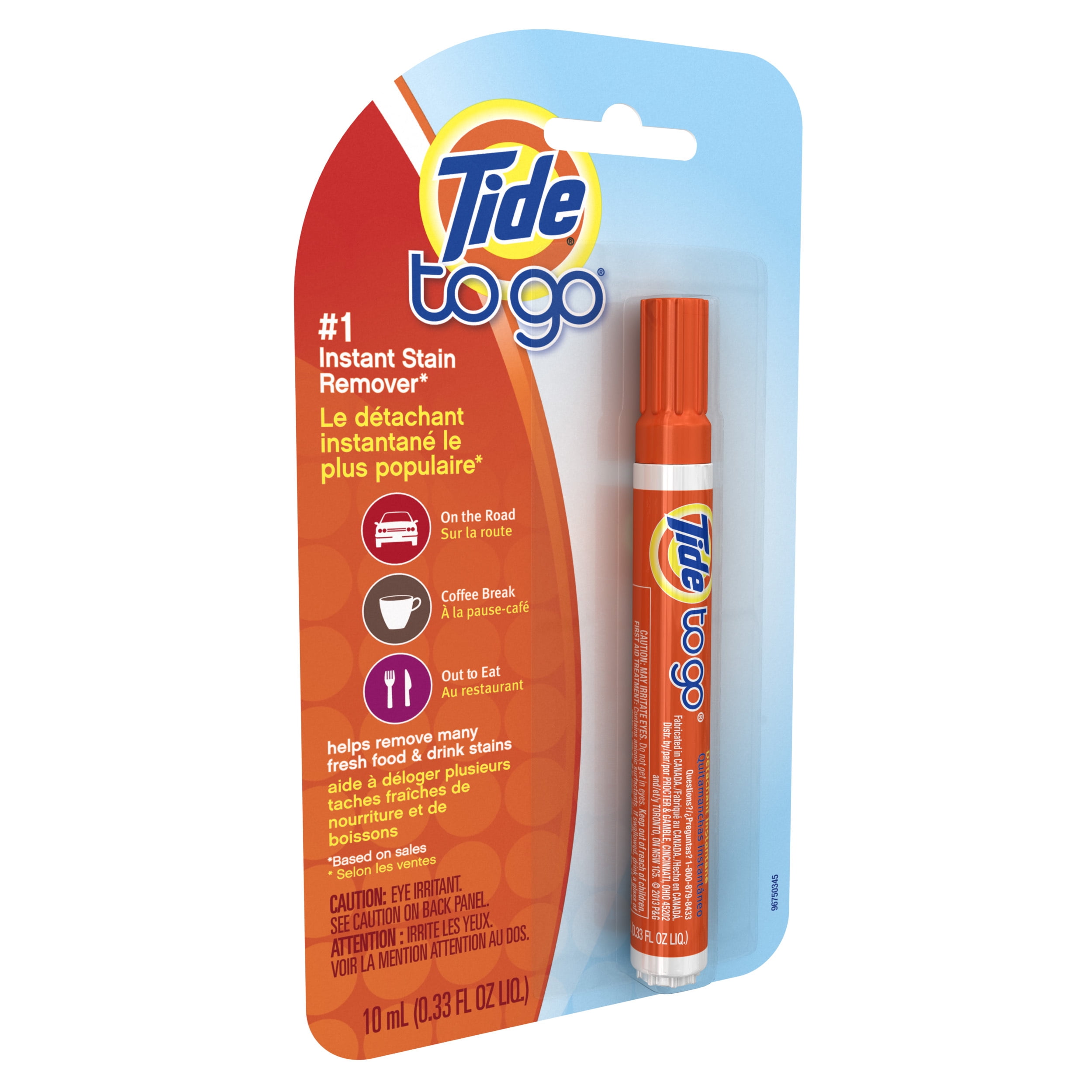 Tide To Go KIT Stain Remover Pen, 0.3 oz Carded, Clear