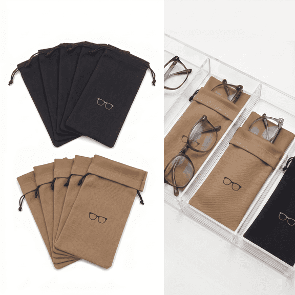 ROSEXIXI 10pcs Velvet Drawstring Glasses Pouches, Anti Scratch Soft Eyeglass Storage Bags for Sunglasses Eyewear Jewelry Earphones