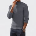 thumbnail image 6 of Men's Turtleneck Sweater Slim Fit Knitted Pullover Classic Solid Color Lightweight Top Spring Fall Winter Business Casual Layering Wear 3XL, 6 of 6