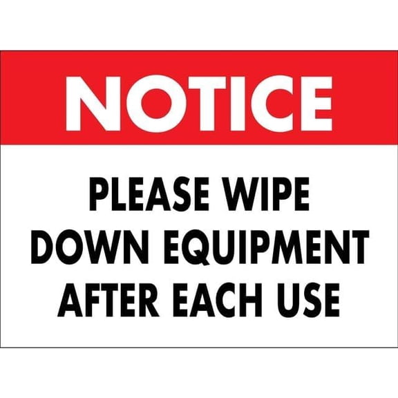 Notice Please Wipe Down Equipment Red Retro 8"x12" Metal Tin Sign - Playful Wall Decor for Shop, Garage, Yard & Man Cave