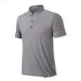 thumbnail image 2 of DDAPJ pyju Mens Big and Tall Polos Shirts Breathable Ice Silk Stretch Shirt Short Sleeve Performance Moisture Wicking Golf Poloss Basic Solid Casual Sports Collared T-shirt Dark Gray L, 2 of 7