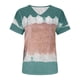 thumbnail image 4 of Blusa de manga corta con cuello en V informal para mujer a la moda, camisetas de verano Pompotops  hkajfhjk465962, 4 of 5