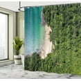 thumbnail image 4 of Ambesonne Summer Shower Curtain, Nature Coast Tropical Beach, 69"Wx70"L, Green Pale Tan and Teal, 4 of 4