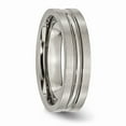 thumbnail image 4 of Solid Titanium Grooved 6mm Matte Brushed Finish and Wedding Band Ring Size 10, 4 of 7