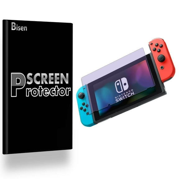 [2-PACK] For Nintendo Switch (2017) [BISEN] Anti Blue Light [Eye Protection] Screen Protector, Flexible Film, Anti-Scratch, Anti-Shock, Shatterproof, Bubble Free