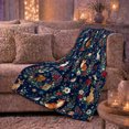 thumbnail image 6 of Festive Woodland Animals in Whimsical Holiday Style for Animal Lovers, Fox Rabbit Holly Scene, Cozy Flannel Blanket for Bedroom and Family Room, Christmas Gift, Woodland Home Decor, 6 of 9