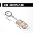 thumbnail image 4 of Goofa Travel Stamp Printed Rectangular Metal Keychain Bag Charm Floral Charm for Purse Keys Metal Keyring Gift for Women Accessories, 4 of 7