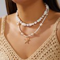 thumbnail image 4 of NICKSUN Boho Beach Seashell Imitation Pearl Layered Necklaces Collection, Multi-Style Ocean Starfish Seahorse Charm Beaded Chokers, Summer Tropical Vacation Dopamine Statement Jewelry, 4 of 8