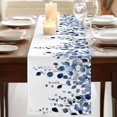thumbnail image 3 of Blue Eucalyptus Leaves 108 Inch Table Runner, Summer Botanical Watercolor Farmhouse Dresser Scarf Cotton & Linen Tablerunner for Dining/Kitchen Island/Holiday Party Décor 13" x 108", 3 of 9