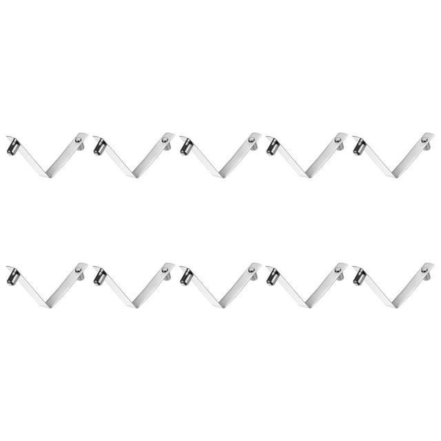 10uds Doble Botón Kayak Remo Presión Resorte Clip 51mm x 5,8mm 65Mn Resorte Acero V-Forma Sólido Elevador Telescópico Bloqueo Tubo para Tienda Paraguas Campamento, Plateado Tono