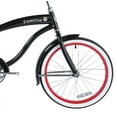 thumbnail image 2 of Wonder Wheels 20" Beach Cruiser Steel Frame Black, Coaster Brake, Alloy Rims Red 36H, Stainless Steel Spokes, One Piece Crank, Tire White Wall, Seat & Grip Black, Fender Black - Black & Red, 2 of 5