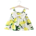 thumbnail image 1 of Jolie Robe d'Été Citron à Fleurs avec Nœud pour Bébé Fille, Robe Soleil, Vêtements 0-3T, 1 of 5
