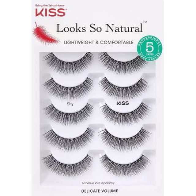 Kiss Looks So Natural Lashes Shy 5 pares (paquete de 6)