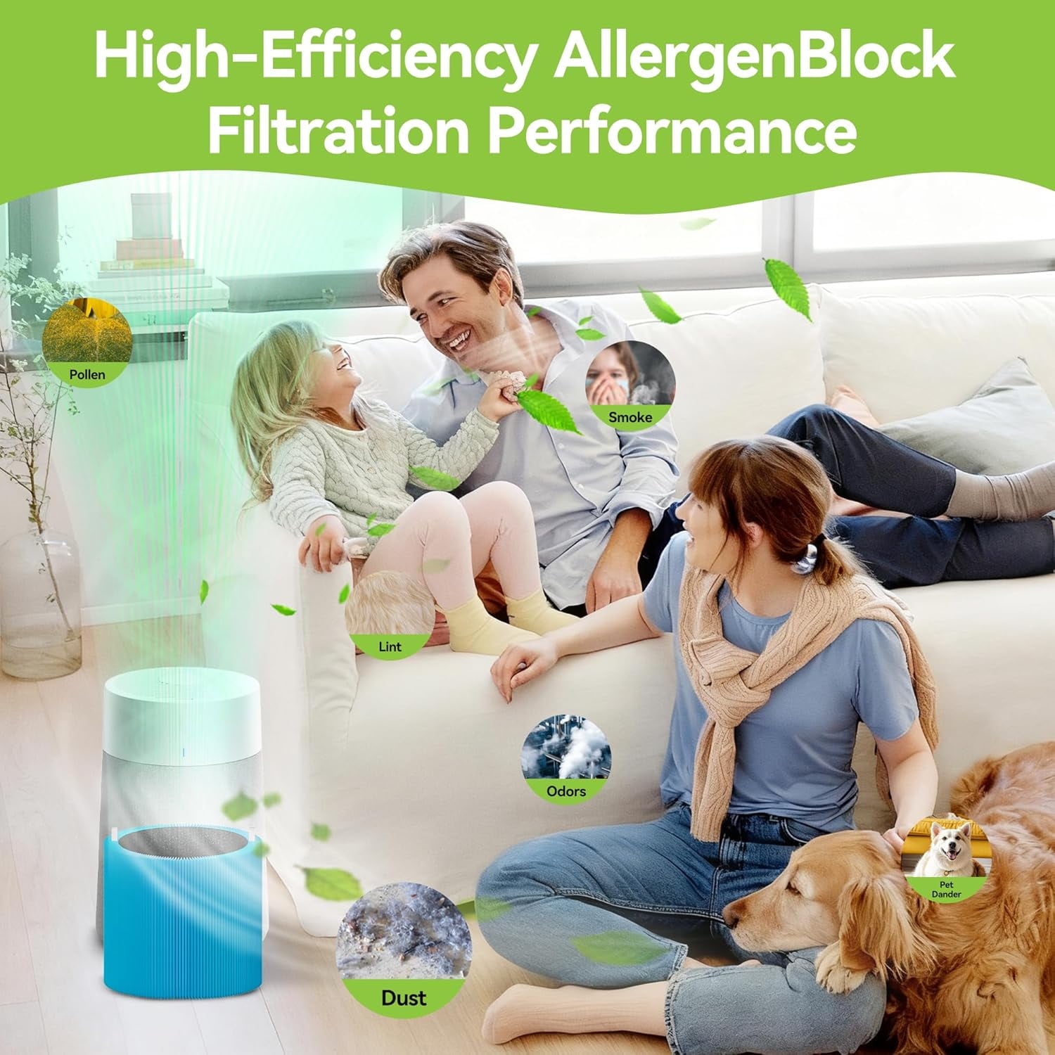 511i Max AllergenBlock Filter Replacement Compatible with Blue Pure 511i Max Air Puri-fier, Blue Pure F5MAX, 2 Pack