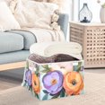 thumbnail image 3 of Yayeee Collapsible Cube Storage Bin with Lid Fabric Closet Decorative Basket with Handles, Bright Flowers, 3 of 7