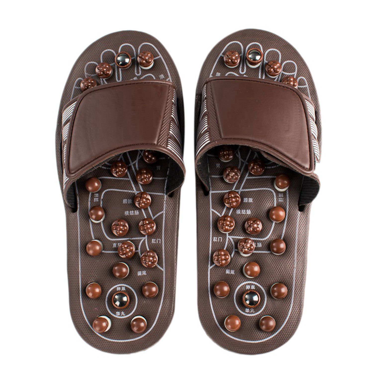 2 Pair Acupressure Foot Massager Massage Slippers Shoes Reflexology Sandals Relief Plantar Fasciitis Arthritis for Men Women, L & M