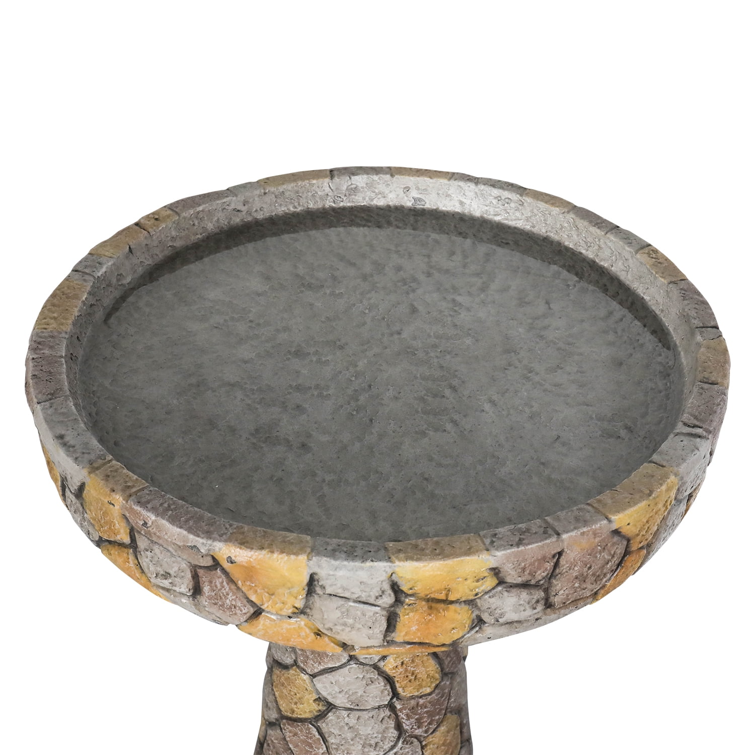 Concrete Bird Bath for Garden, 24" Tall Vintage Birdbath, Outdoor Standing Bird Water Bowl, Decorative Pedestal Bird Feeder for Patio Deck Backyard