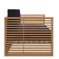 thumbnail image 5 of Lounge Sectional Sofa Table Set, Blue Navy Natural, Teak Wood, Outdoor Patio Balcony Cafe Bistro Garden Hospitality Restaurant, Modern Contemporary HB34141, 5 of 15