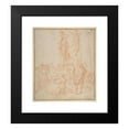 thumbnail image 2 of Bernardino Poccetti 15x16 Black Modern Framed Museum Art Print Titled - Figure Studies; Woman Holding a Shield, a Dancing Female, and a Priest Supported at an Altar Before a Group of Onlooke, 2 of 5