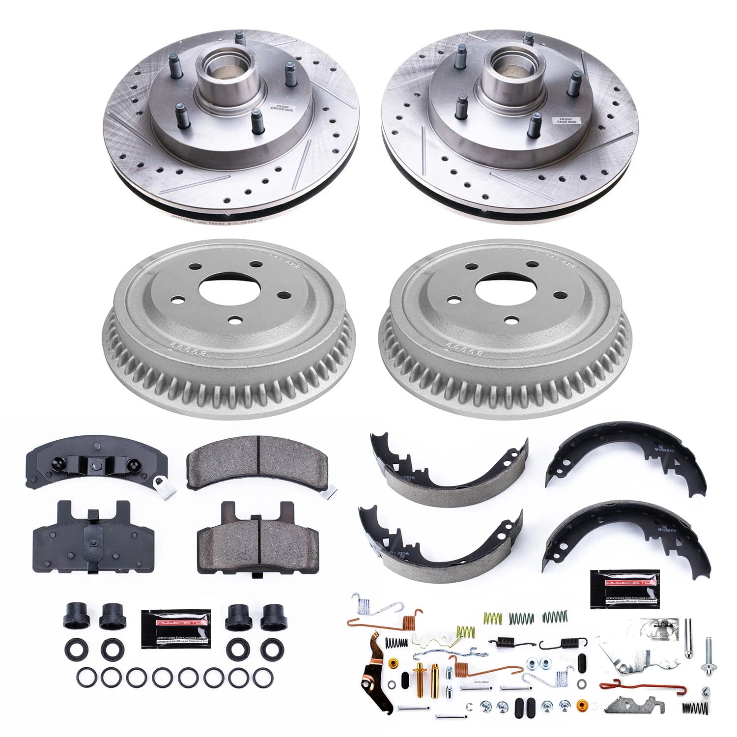 PowerStop Front and Rear Z23 Evolution Sport Brake Pad Rotor Drum and Shoe Kit Fits: DODGE Select Models K15032DK