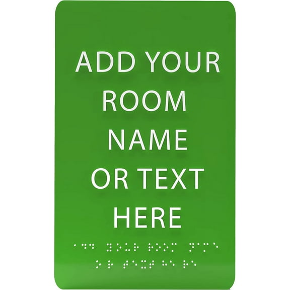 ADA CENTRAL SIGNS - 6" x 9" Custom ADA Plaque Sign - ADA Compliant Tactile Graphics Grade 2 Braille Text | Personalized Wall Mount Plastic Sign For School, Office, Businesses, Apartment and Restaurant