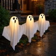thumbnail image 5 of Solar Ghost Lights with Warm White Glow, 3-Pack, White Fabric, for Outdoor Yard, Halloween Decorations, 5 of 5