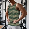 thumbnail image 5 of Lsque Jungle Green Camo USA Flag Pattern Mens Tank Tops Muscle Athletic Quick Dry Sleeveless Workout Fitness T Shirts Beach Tank Top, Loose-fit Sleeveless Shirt for Men-Small, 5 of 7