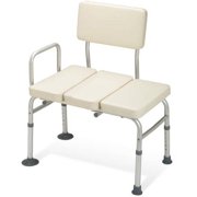 Carex Deluxe Vinyl Padded Tub Transfer Bench with Full Seat 283/4'' W
