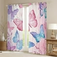 thumbnail image 2 of Homewish Besuty Butterfly Curtains Pack of 2 (42x84 Each),Flying Animal Curtains Blackout,Dreamy Pink Blue Bedroom Curtains For Girls Kids,Breathable Home Decor, 2 of 6