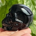 thumbnail image 3 of 2" Natural Obsidian gem skull Quartz Carved Crystal Skull Reiki Healing 1pc, 3 of 9