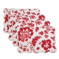 thumbnail image 2 of Cozy Line Home Fashions Napperons en Lin et Coton Matelassé (Fleur Rouge, Napperons (Ensemble de 4)), 2 of 4