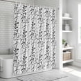 thumbnail image 5 of Black Grey Botanical Shower Curtain Set - 72" x 78" Washable Bathtub Curtain with 12 Hooks, Spring Floral Summer Farmhouse Waterproof Fabric Stall Shower Curtains for Bathroom/Bathtub Décor, 5 of 6