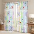 thumbnail image 2 of Homewish Cartoon Blossoms Floral Blackout Curtains Set of 2 (52x84 Each) for Kid, Dreamy Rainbow Window Curtains, Colorful Stripes Lines Curtains and Drapes, Blackout Curtains Bedroom Decor, 2 of 6
