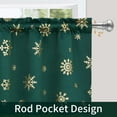 thumbnail image 6 of Christmas Sheer Kitchen Curtains Red-Green Gradient Snowflake Tier Curtains 24 Inch Length Light Filtering Rod Pocket Short Curtains for Bedroom Laundry Room Bathroom, 26" W x 24" L, 2 Panels, 6 of 6
