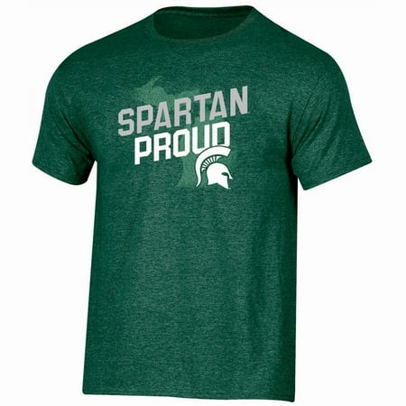 Michigan State Embroidery - Men's Russell Green Michigan State Spartans Slant T-Shirt