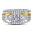 thumbnail image 2 of Solid 14K Yellow Gold Baguette Real Natural Diamond Bridal Matching Engagement Ring Wedding Band Set 1 Carat - Size - 9 ( 1.03 Cttw ), 2 of 5