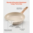 thumbnail image 4 of VEVOR Frying Pan Skillet, Aluminum Egg Fry Pans, 3 Piece (8, 9.5, 11 in), Nonsitck Ceramic Heavy-Duty Skillets with Heat-Resistant Handle, Chef's Kitchen Cookware for Gas, Electric, Induction, Beige, 4 of 9