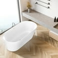 thumbnail image 4 of Bailey 59 in. Acrylic and Solid Surface Glossy Flatbottom Bathtub in White, 4 of 5