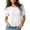 White, variant on Mint Bubble Short Sleeve Round Hem Oversized Airy Casual Babydoll Tee Black XL