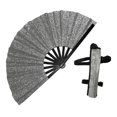 thumbnail image 4 of Plegable Glitter no Kung Fu Fan 13 pulgadas Radio para club de baile Ligero Plateado, 4 of 8