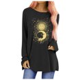 thumbnail image 2 of Tunique pour Femme Grande Taille à Manches Longues T-shirts à Col Rond T-Shirt Graphique d'Été Blouse, 2 of 6