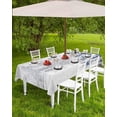 thumbnail image 4 of Outdoor Tablecloth with Umbrella Hole & Zipper, Christmas Tree Rectangle Tablecloth 60x102 Inch, Blue Tree Xmas Snowflake Winter Patio Table Cover Waterproof Table Cloth for Picnic/Party, 4 of 6