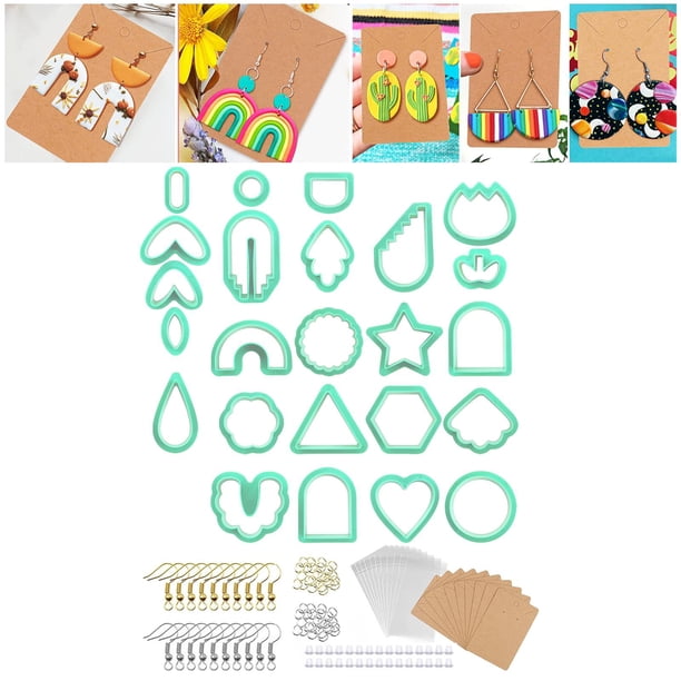 de 124 pieza pendientes de polimérica, 30 ptes traseras de pendiente 24 de fabricación de pendiente , 124PCS BLESIY Cortador de polímero