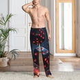 thumbnail image 2 of Sigee Cosmic Red Sparkle Dice print Men's Pajama Pants Lounge Sleep Bottoms with Elastic Waistband and Pockets-Medium, 2 of 6