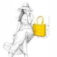 thumbnail image 4 of Summervibes Women’s Beach Tote and Hat Set – Yellow Waterproof EVA Bag with Scarf Bow – Summer Vacation Essentials, 4 of 7