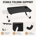 thumbnail image 4 of Portable Foldable Desk, 23.6 In Laptop Desk Table Workspace Office Organizer Bed Sofa Tray with Slots/Cup Holder/Drawer, Anti-Slip for Reading Writing Eating Watching, 4 of 7