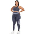 thumbnail image 5 of White Mark Women's Plus Size High Waist Contour Striped Activewear Leggings, 5 of 5